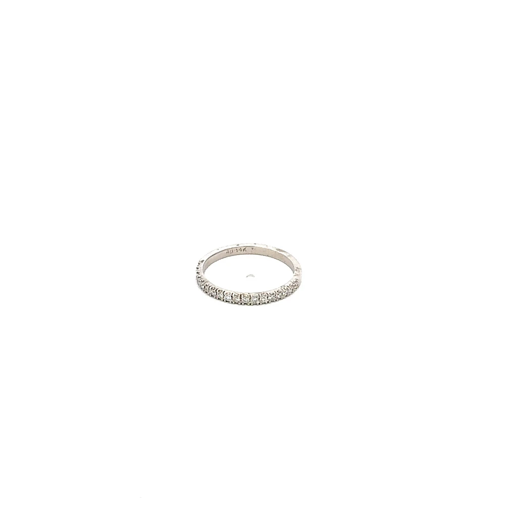 14K White Gold 0.20cttw Diamond Band, 6