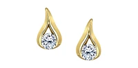 14K Yellow Gold 0.25cttw Canadian Diamond Earrings