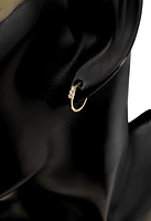 14K Yellow Gold 0.08 cttw Diamond Hoop Earrings