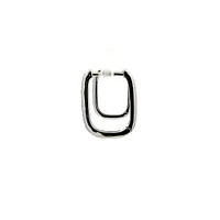 10K White Gold 0.09 cttw Diamond Square Hoop Earrings