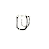 10K White Gold 0.09 cttw Diamond Square Hoop Earrings