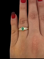 10K Yellow Gold Emerald & Diamond Ring