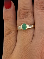 10K Yellow Gold Emerald & Diamond Ring