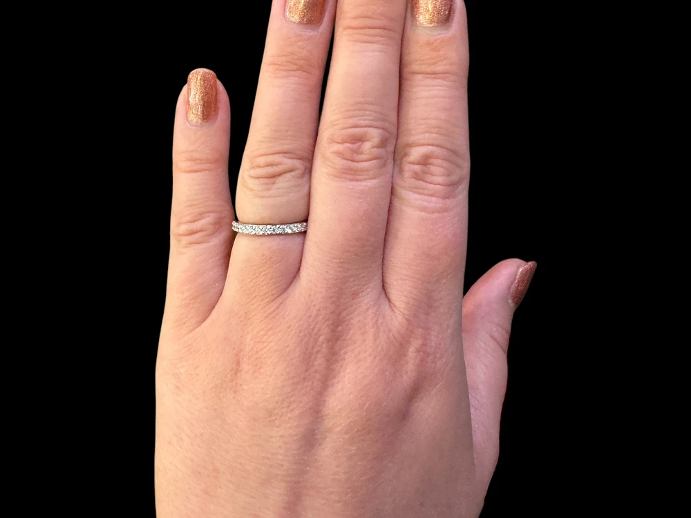 14K White Gold 0.38cttw Diamond Band, 6 - /