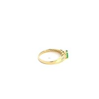 10K Yellow Gold Emerald & Diamond Ring