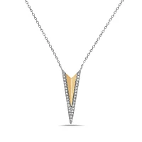 14K White and Yellow Gold Diamond Pendant