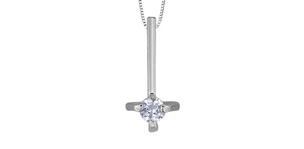10K White Gold 0.035 cttw Diamond Pendant