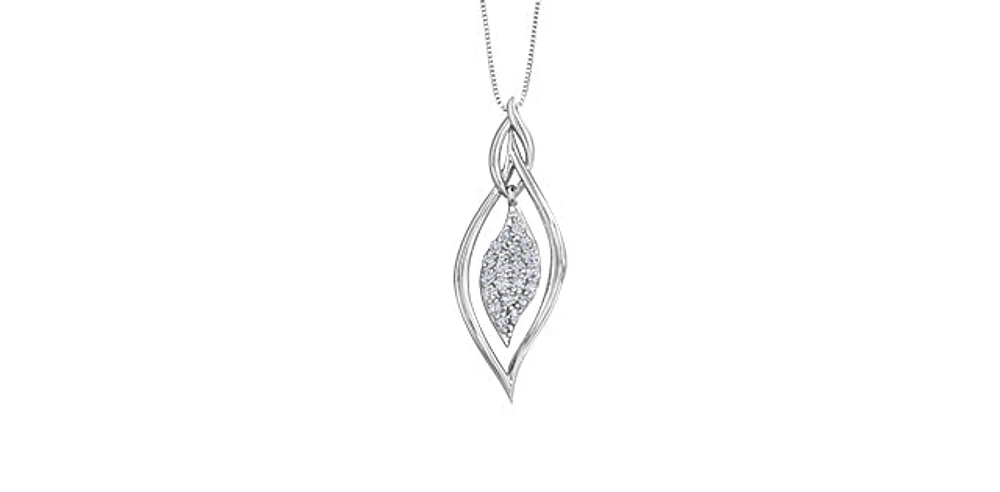 10K White Gold cttw Diamond Pendant