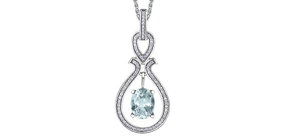 10k Gold Aquamarine Birthstone pendant