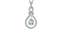 10k Gold Aquamarine Birthstone pendant