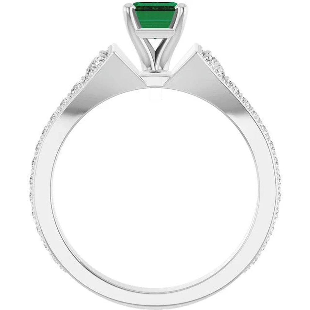 14K Semi Custom Emerald Engagement Ring - Gold / 1.00 ct A