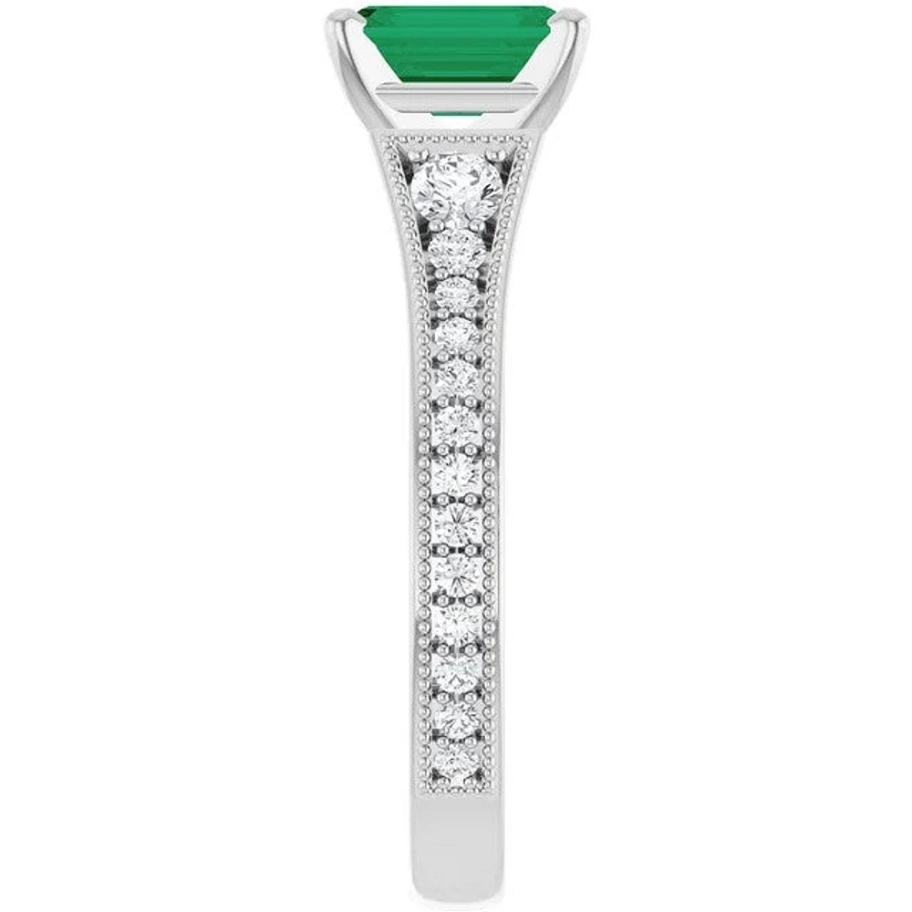 14K Semi Custom Emerald Engagement Ring - Gold / 1.00 ct A