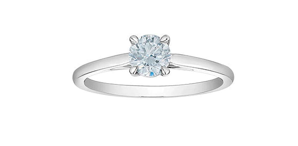14K White Gold 2.00Cttw Lab Grown Round Brilliant Cut Diamond Engagement Ring - /