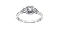 10K White Gold 0.23cttw Canadian Diamond Engagement Ring, 6.5 - / 14K