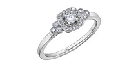 10K White Gold 0.23cttw Canadian Diamond Engagement Ring, 6.5 - / 14K