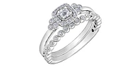 10K White Gold 0.23cttw Canadian Diamond Engagement Ring, 6.5 - / 14K