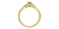 10K Gold Peridot and Diamond Ring
