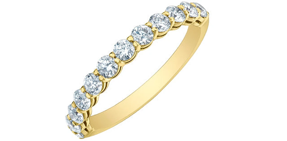 14K Yellow Gold 0.75cttw Lab Grown Diamond Band