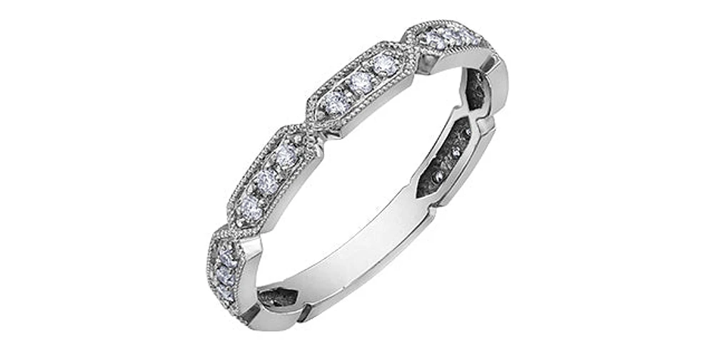 10K White Gold 0.15 cttw Diamond Ring