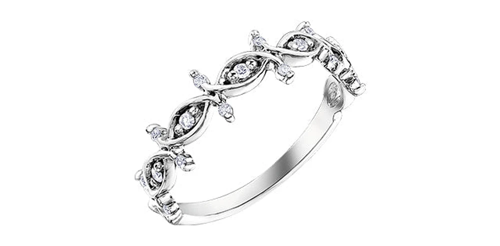 10K White Gold 0.11 cttw Diamond Ring