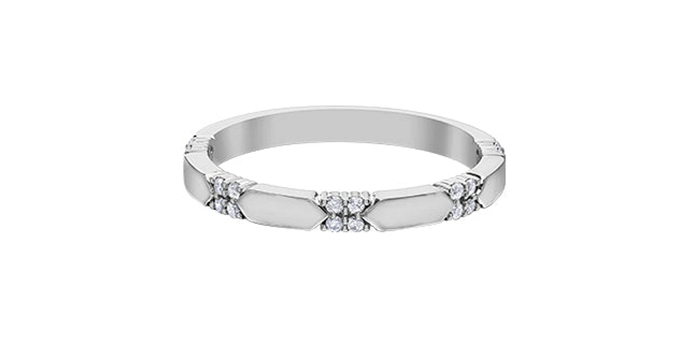 10K White Gold 0.12cttw Diamond Ring