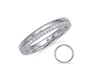 14K White Gold 0.16cttw Diamond Ring - size 6.5