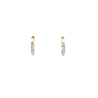 14K Yellow Gold 0.08 cttw Diamond Hoop Earrings