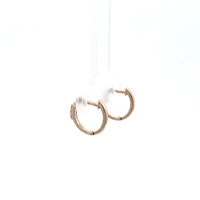 14K Yellow Gold 0.08 cttw Diamond Hoop Earrings