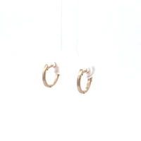 14K Yellow Gold 0.08 cttw Diamond Hoop Earrings