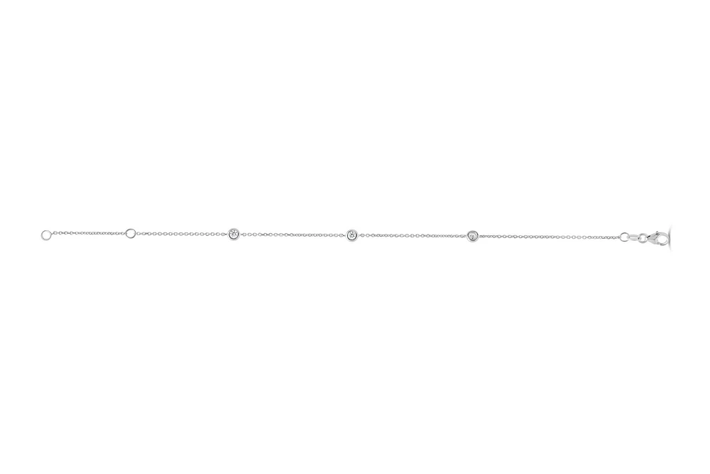 10K White Gold CZ By the Yard Bracelet