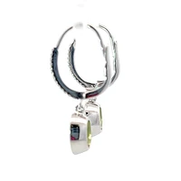 14K White Gold Peridot and Diamond Earrings
