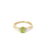 10K Gold Peridot and Diamond Ring