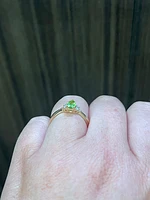10K Gold Peridot and Diamond Ring