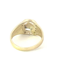 10K Yellow Gold 0.10cttw Diamond Horseshoe Gents Ring, 10 - 5 /