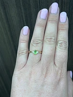 10K Gold Peridot and Diamond Ring
