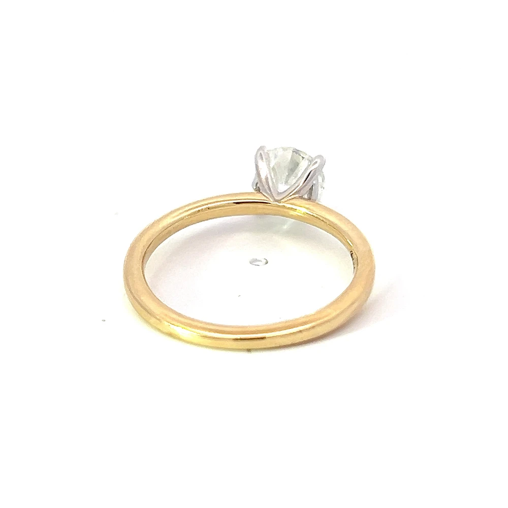 14K Yellow Gold 1.01cttw Round Brilliant Cut Canadian Diamond Engagement Ring - / White
