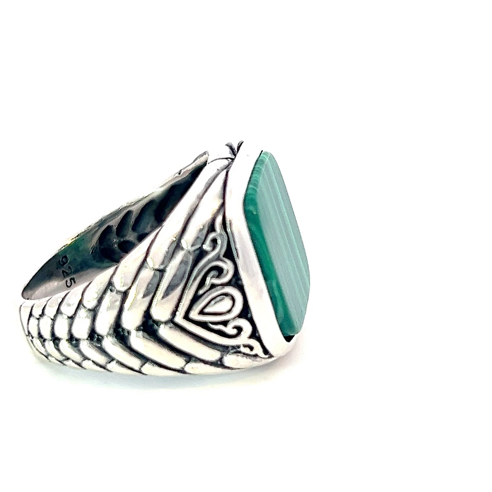 Argent Silver and Malachite Ring