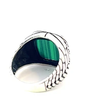 Argent Silver and Malachite Ring