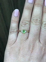 10K Gold Peridot and Diamond Ring