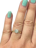 14K Yellow Gold 1.01cttw Round Brilliant Cut Canadian Diamond Engagement Ring - / White