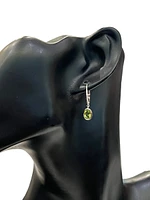 14K White Gold Peridot and Diamond Earrings