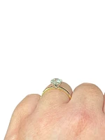14K Yellow Gold 1.01cttw Round Brilliant Cut Canadian Diamond Engagement Ring - / White