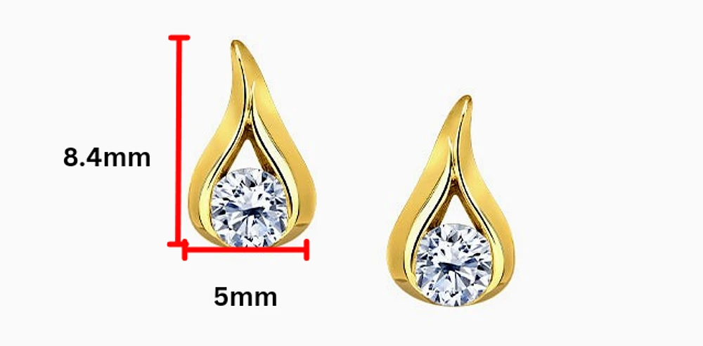 14K Yellow Gold 0.25cttw Canadian Diamond Earrings