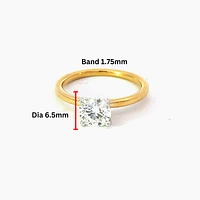 14K Yellow Gold 1.01cttw Round Brilliant Cut Canadian Diamond Engagement Ring - / White