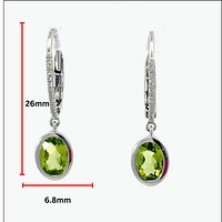 14K White Gold Peridot and Diamond Earrings