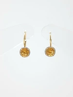 Citrine and Diamond Earrings