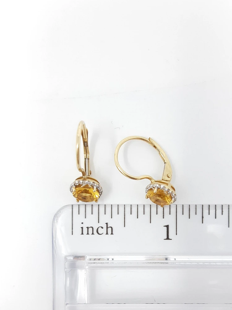 Citrine and Diamond Earrings