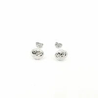 Sterling Silver Hammered Ball Stud Earrings 10.5mm