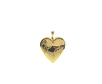 Gold Plated on 925 Sterling Silver Heart Shaped Locket with Filigree Design - 21mm x 20mm