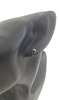 10K Yellow Gold Amethyst and Diamond Earrings